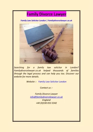 Family Law Solicitor London Familydivorcelawyer.co.uk
