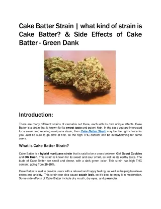 Cake Batter Strain - Info & Effects - Green Dank