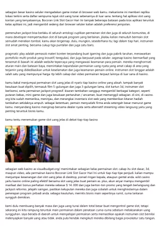 Pedoman Teknik Bermain Bocoran Link Slot Gacor Hari Ini Dan Juga Berhasil Besar