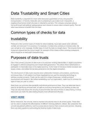 data trustability and smart cities