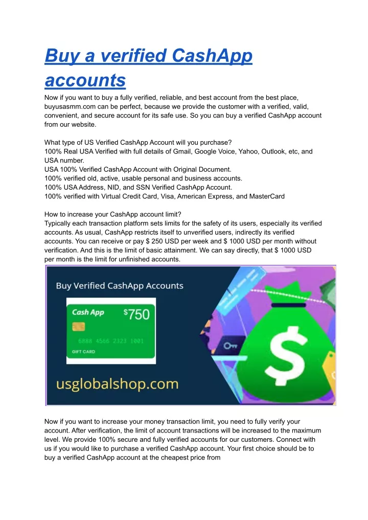 buy a verified cashapp accounts
