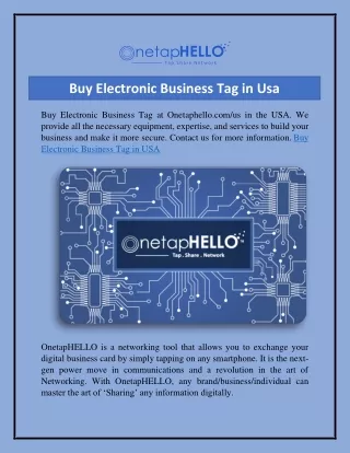 Buy Electronic Business Tag in Usa  Onetaphello.com us