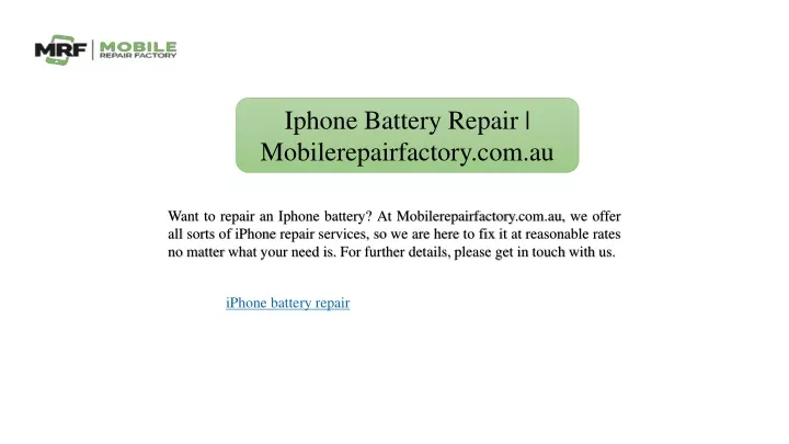 iphone battery repair mobilerepairfactory com au