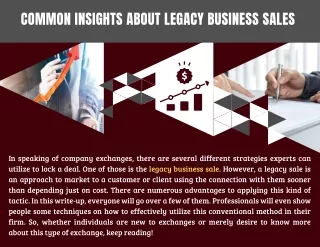 Boost Your Firm With Legacy Business Sales