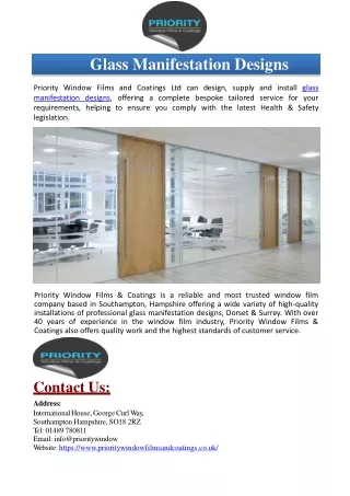 glass manifestation designs