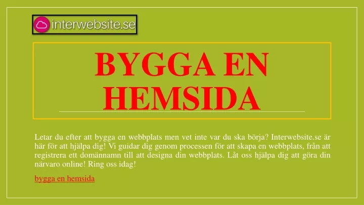 bygga en hemsida