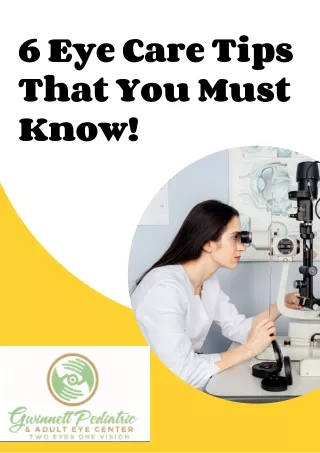 6 Eye Care Tips That You Must Know!