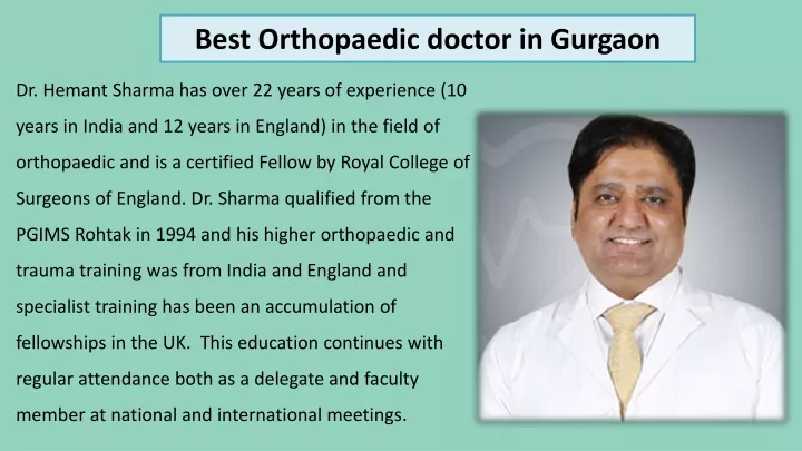 best orthopaedic doctor in gurgaon