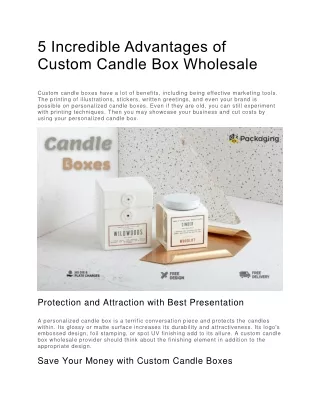 5 Incredible Advantages of Custom Candle Box Wholesale