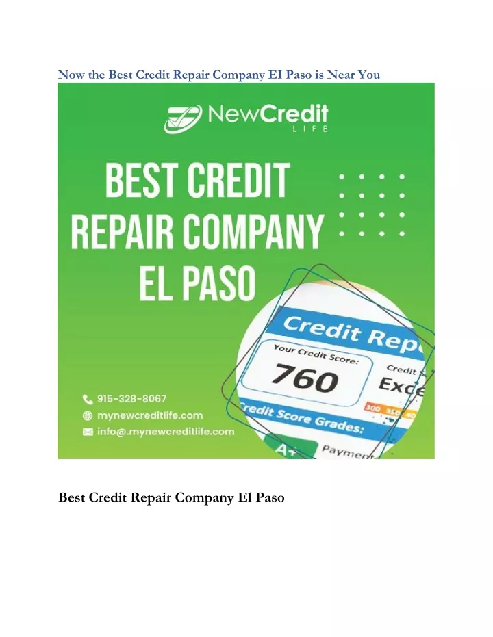 now the best credit repair company ei paso