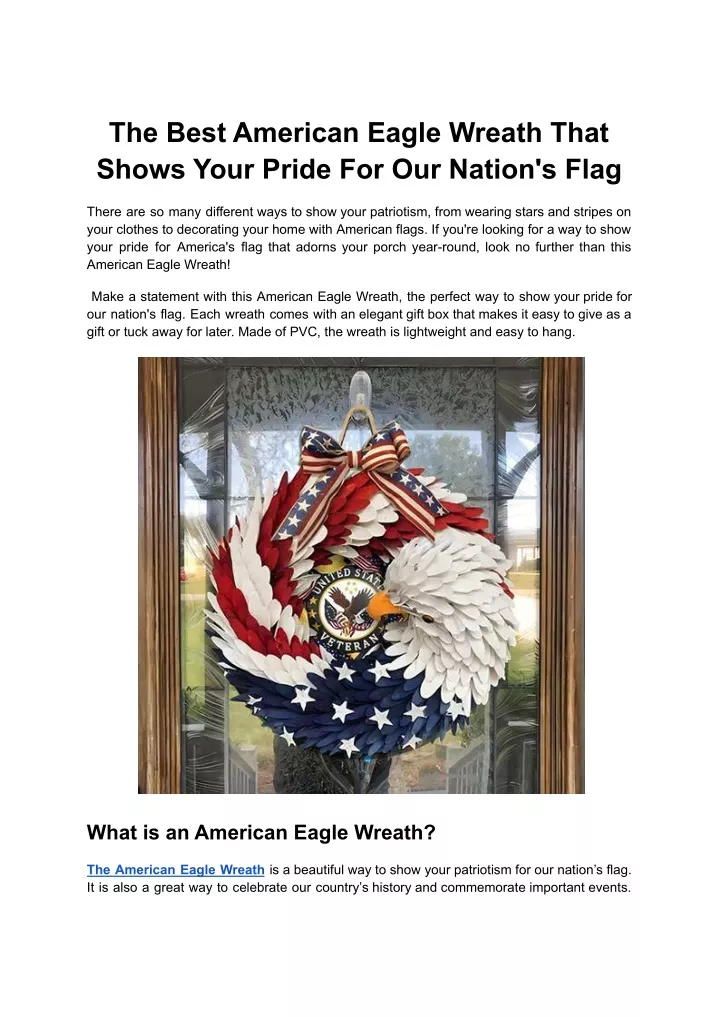 the best american eagle wreath that shows your