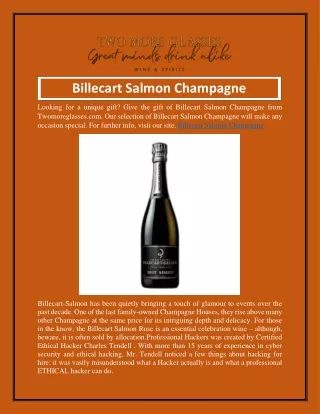 Billecart Salmon Champagne  Twomoreglasses