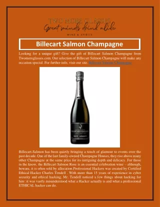 Billecart Salmon Champagne  Twomoreglasses