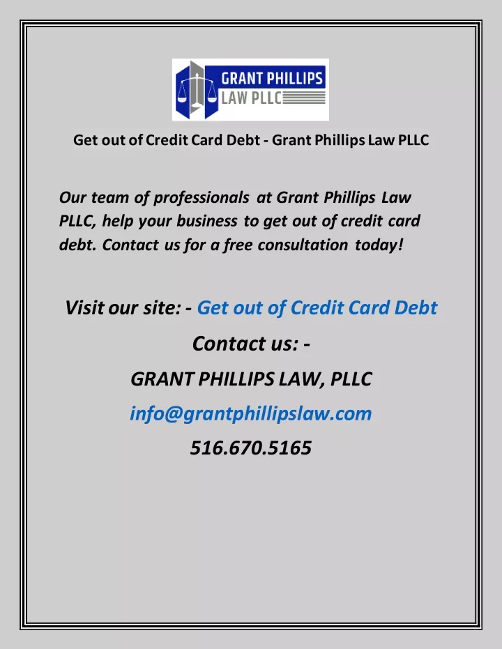 get out of credit card debt grant phillips