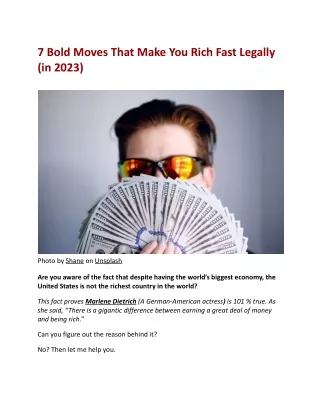 7 Bold Moves That Make You Rich Fast Legally (in 2023)