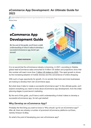eCommerce App Development An Ultimate Guide for 2023