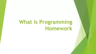 What Is Programming Homework