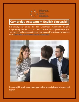Cambridge Assessment English Linguaskill  Eld-training