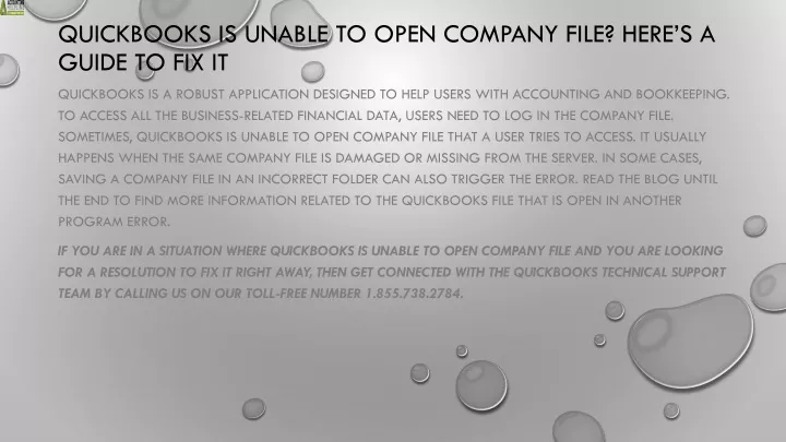 quickbooks is unable to open company file here s a guide to fix it