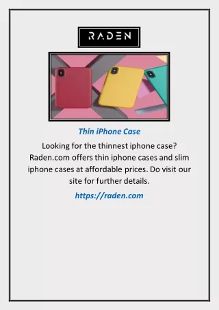 Thin Iphone Case | Raden.com
