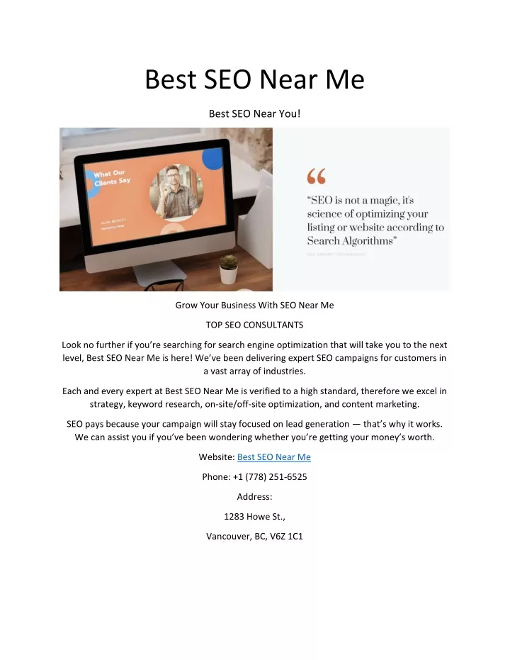 best seo near me