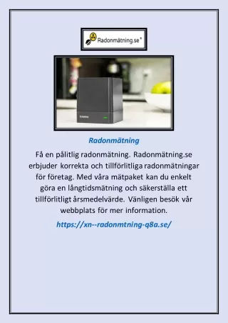 Radonmätning | Radonmätning.se