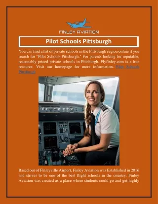 Pilot Schools Pittsburgh  Flyfinley