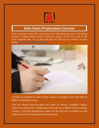 Dele Exam Preparation Courses  Zonadeespanol
