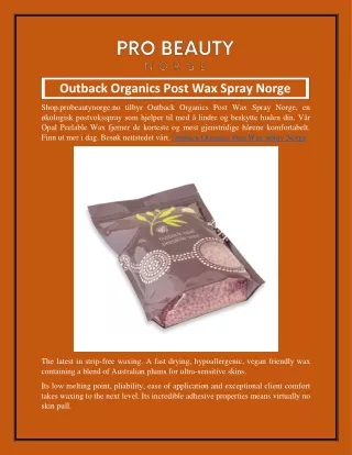 Outback Organics Post Wax Spray Norge  Shop.probeautynorge.no