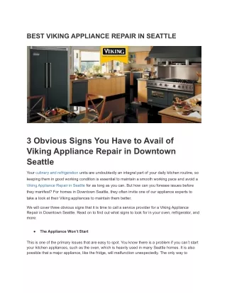 BEST VIKING APPLIANCE REPAIR IN SEATTLE