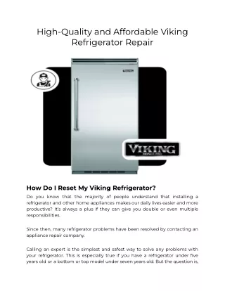 High-Quality and Affordable Viking Refrigerator Repair