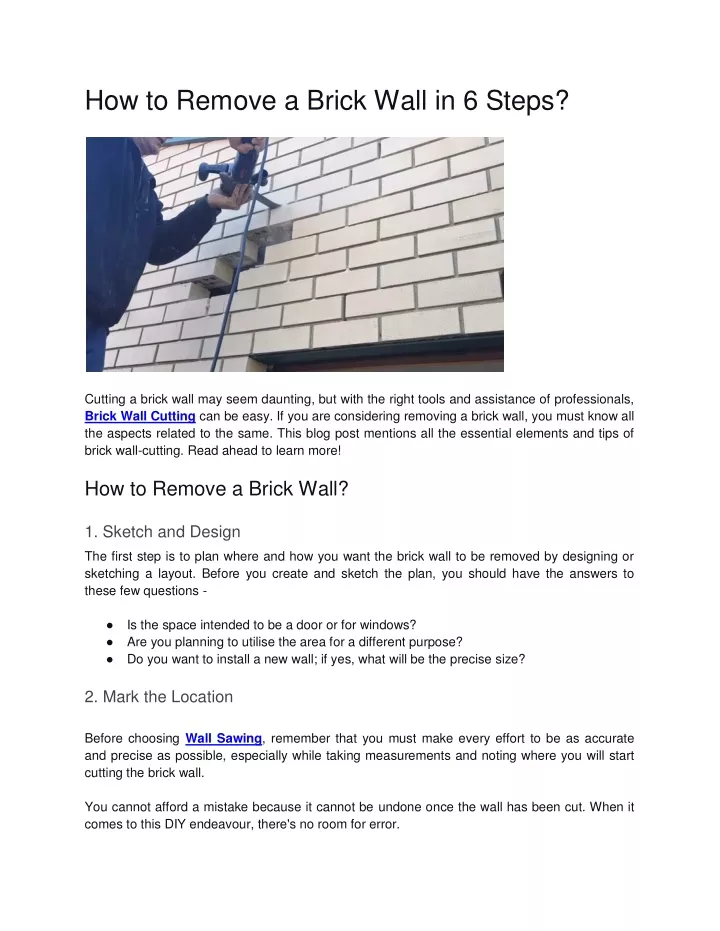 how to remove a brick wall in 6 steps