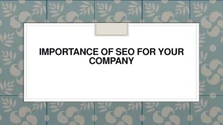 Importance of SEO for Your Company