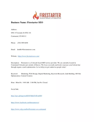 business name firestarter seo