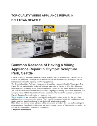 Top-Quality Viking Appliance Repair in Belltown Seattle