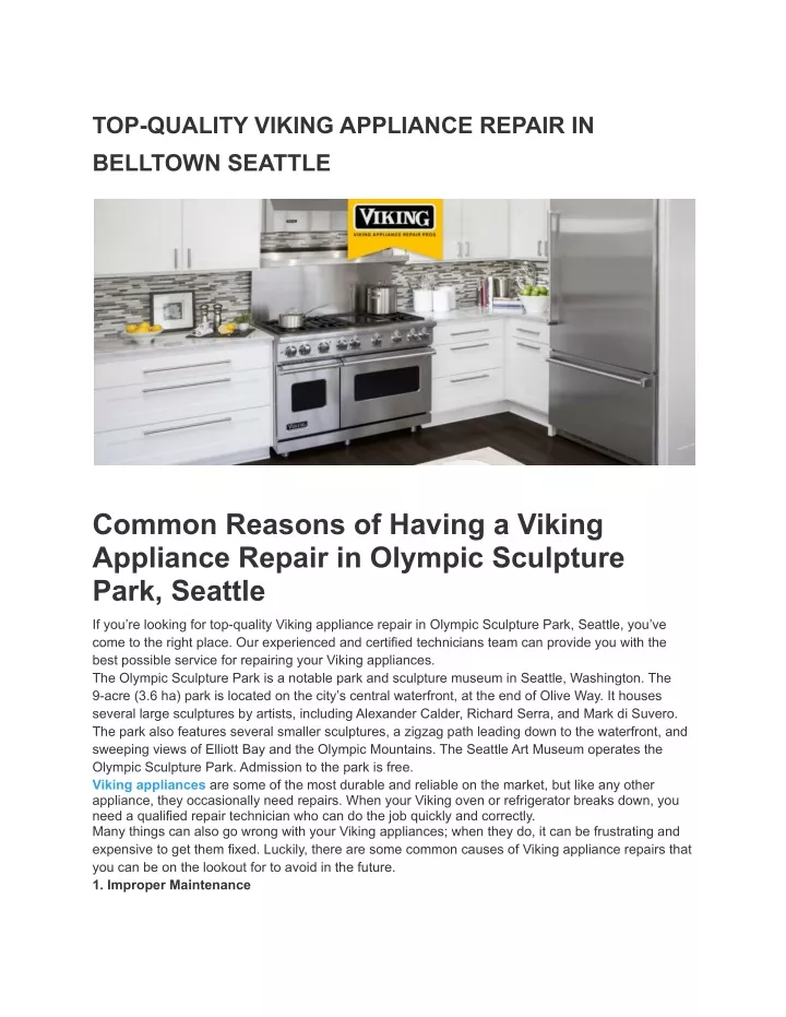 top quality viking appliance repair in