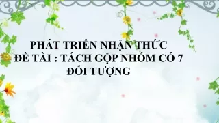 Bài giảng Phát triển nhận thức