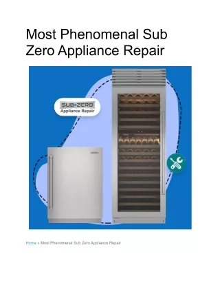 Most Phenomenal Sub Zero Appliance Repair