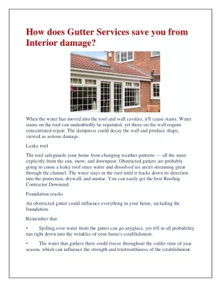 how does gutter services save you from interior