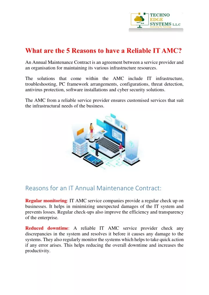 what are the 5 reasons to have a reliable it amc