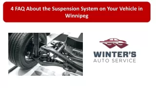 4 FAQ About the Suspension System on Your Vehicle in Winnipeg