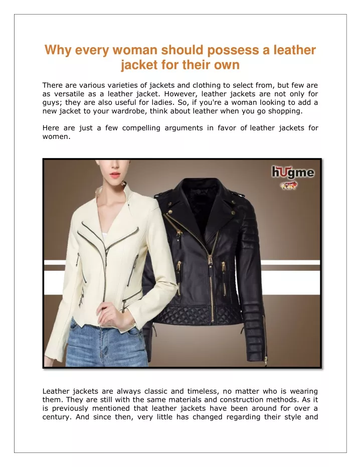 why every woman should possess a leather jacket