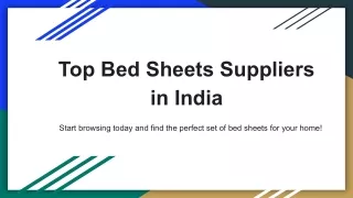 Top Bed Sheets Suppliers in India