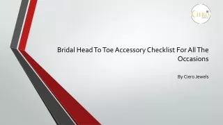 Bridal Head To Toe Accessory Checklist For All