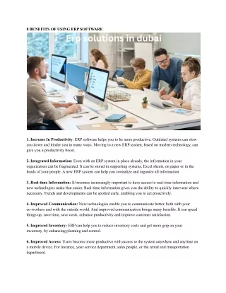 8 benefits of using erp software