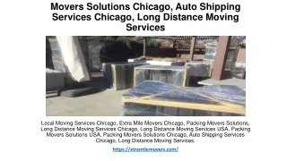 Movers Solutions Chicago, Auto Shipping Services Chicago
