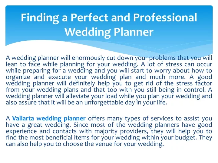 finding a perfect and professional wedding planner