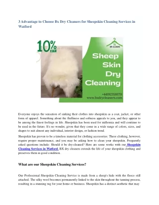 3 Advantage to Choose Bx Dry Cleaners for Sheepskin Cleaning Services in Watford.ppt