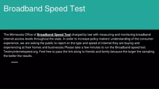 Broadband Speed Test