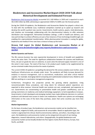 biodetectors and accessories market report 2020